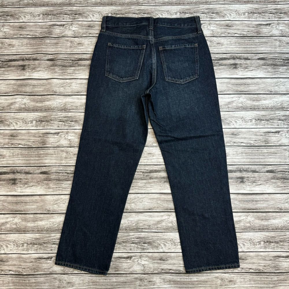 Old Navy High Rise Slouchy Straight Crop Jeans Dark Blue 0 NWT - Picture 3 of 12